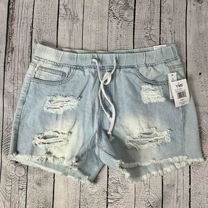 YMI High Rise Dream Fit Distressed Jean Shorts
